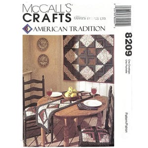 McCall’s 8209 American Tradition Quilt Apron Table Runner & Chair Pad Vintage