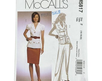McCall's M5817 Sewing Pattern – Size F (16-18-20)