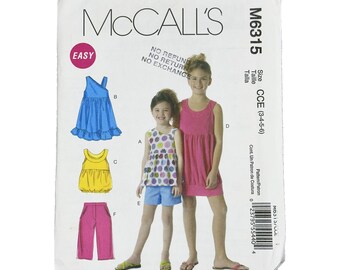 McCall's M6315 Sewing Pattern – Size CCE (3-4-5-6)