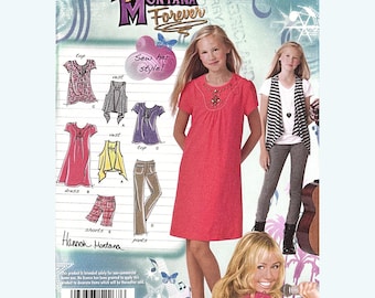 Simplicity 2267 Hannah Montana Forever meisjesjurk top broek shorts hemd naaipatroon maat A: 7-16