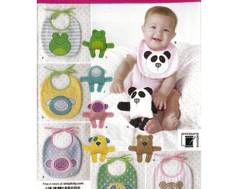 Simplicity 1904 babyslabbetjes en knuffeldieren naaipatroon Eén maat