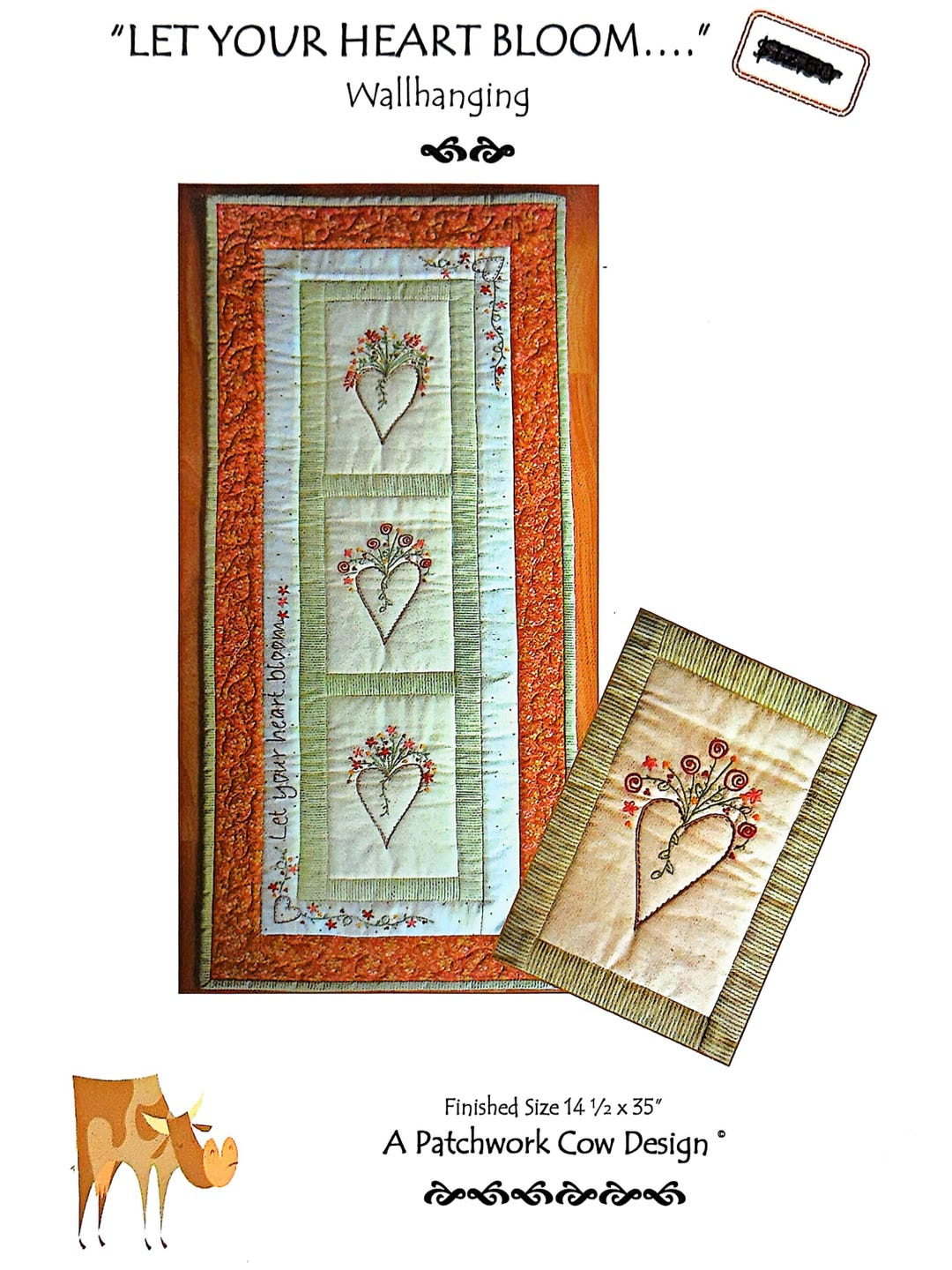 Patchwork Cow Pattern Patchwork Cow Design Quilt Pattern: Let Your Heart Bloom Wall Hanging ...