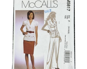 McCall's M5817 Sewing Pattern – Size F (16-18-20)