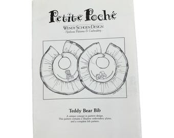 Wendy Schoen Design Teddy Bear Bib Sewing Pattern – Size One Size