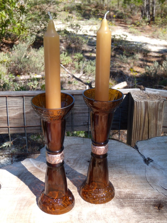 Items similar to recycled IBC soda bottle top candle holders item 203 on Etsy