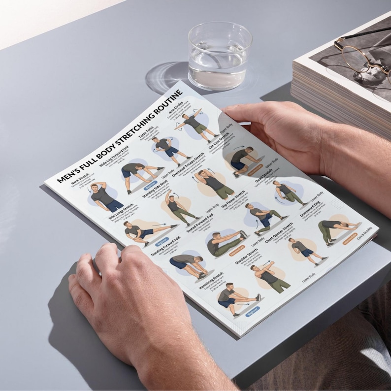 Full Body Stretch Routine for Men PDF, Daily Stretching Exercise Chart ...