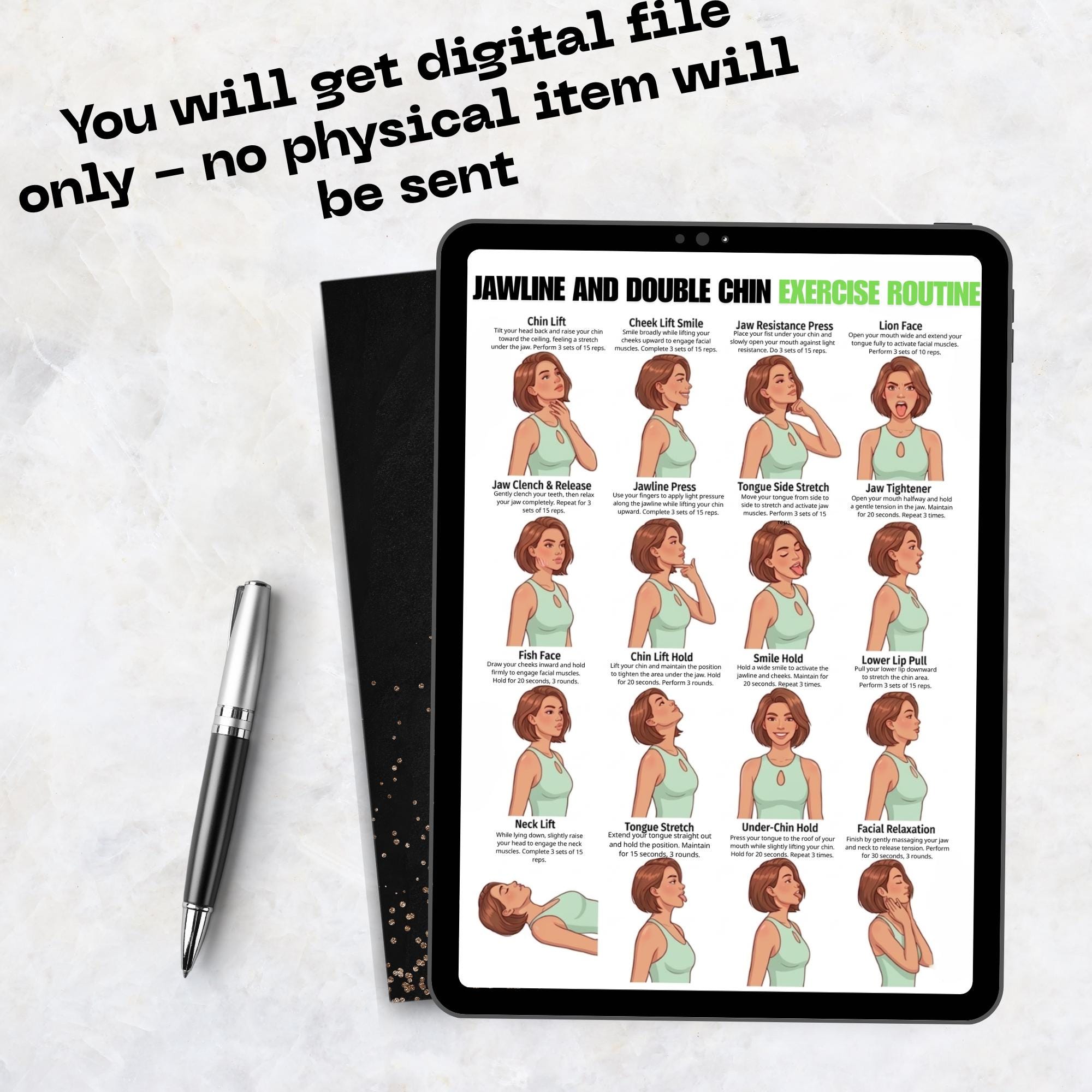 Jawline & Double Chin Exercises, Face Exercises for Jaw and Neck ...