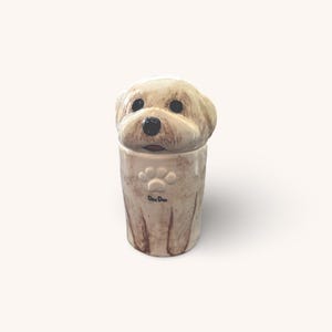 Personalized Dog Portrait Urn: Hand-Painted Ceramic Pet Memorial Keepsake
