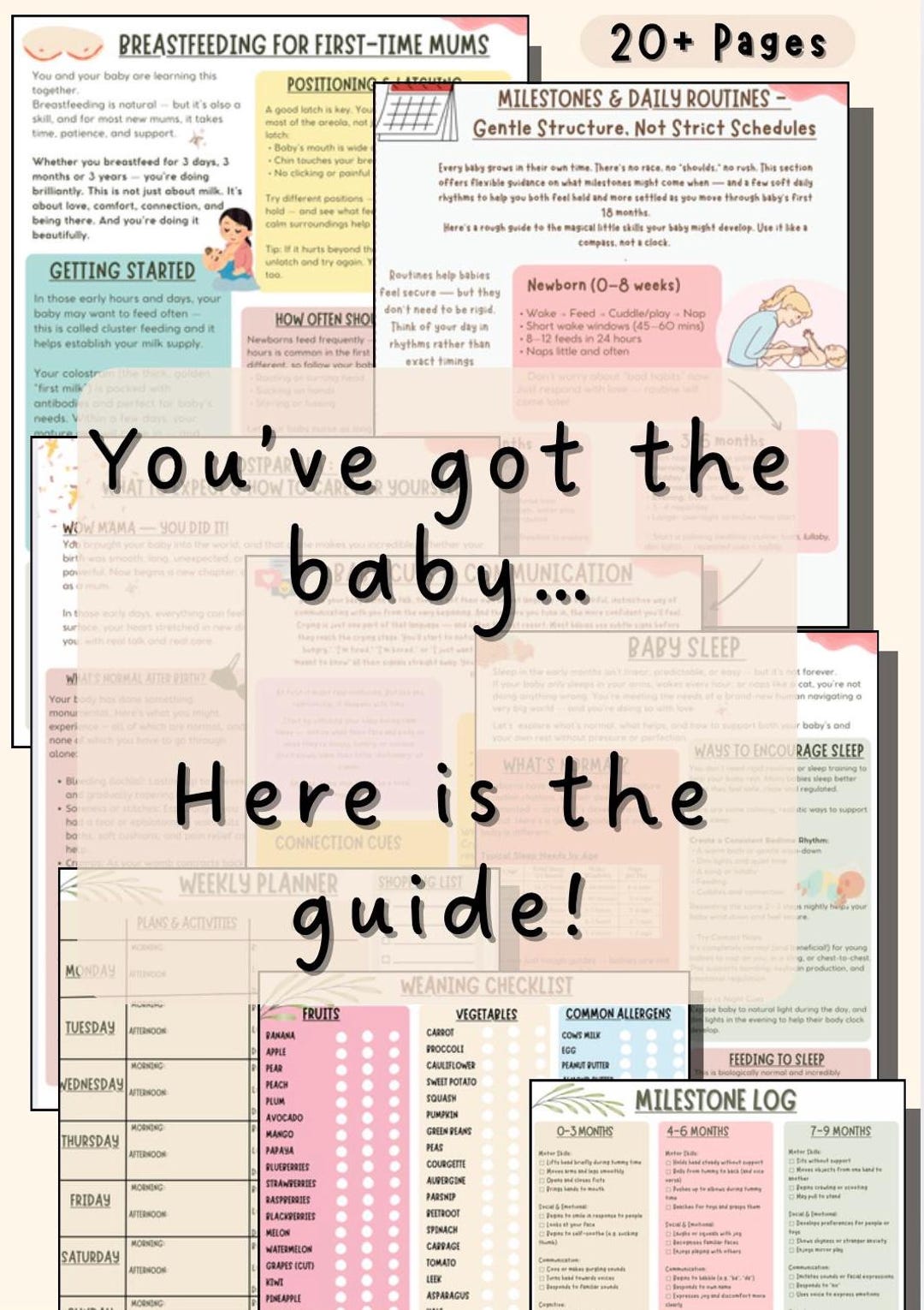 Baby Guide for First Time Mums. 20+ Pages Including Printables for ...