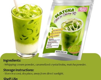 Matcha Milk Tea Kit – DIY Boba Kit Ger 5 Koppar, Presentset