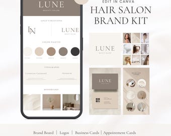 Hair Salon Canva Bundle | Logo, Business Card & Instagram Templates