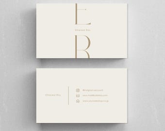 Plantilla elegante para tarjeta de visita / Diseño moderno de lujo (editable en Canva)