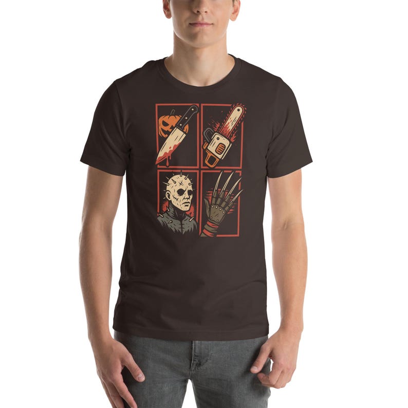 Halloween Horror Icons T-shirt: Slasher Movie Graphic Tee - Etsy