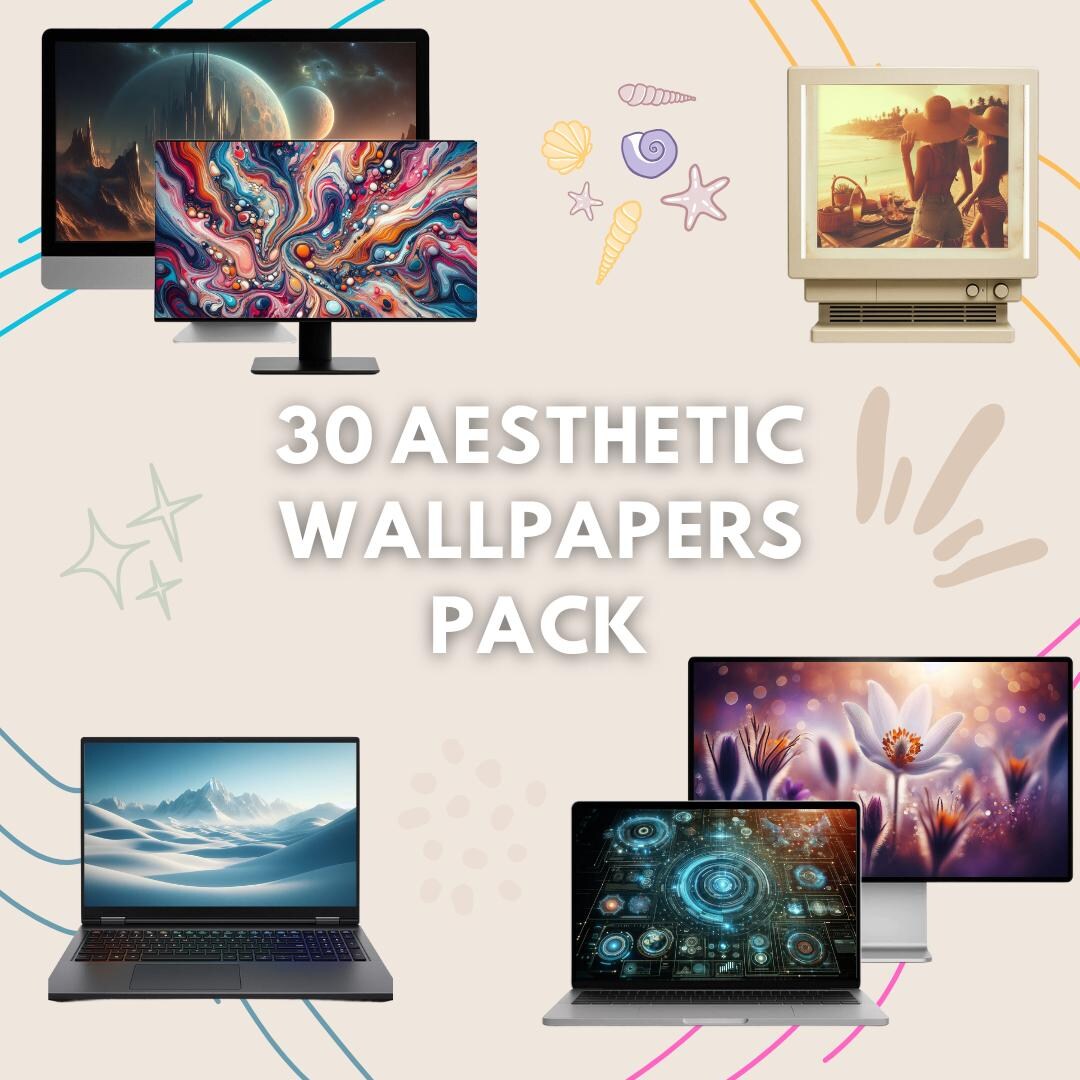 Computer Wallpapers, Pack of 30 Unique Designs, Nature, Space, Art ...