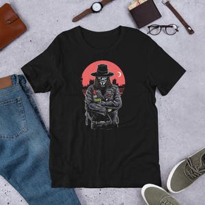 Vendetta T-Shirt | Dark Revenge Graphic Tee | Vigilante Mask Unisex Shirt | Antihero Gift for Men and Women | Justice Symbol Tee