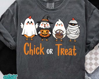 Chick or Treat PNG | Halloween Chicken Costumes Clipart (Digital Download)