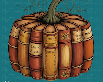 Fall Book Pumpkin PNG | Autumn Teacher Clipart (Digital Download)