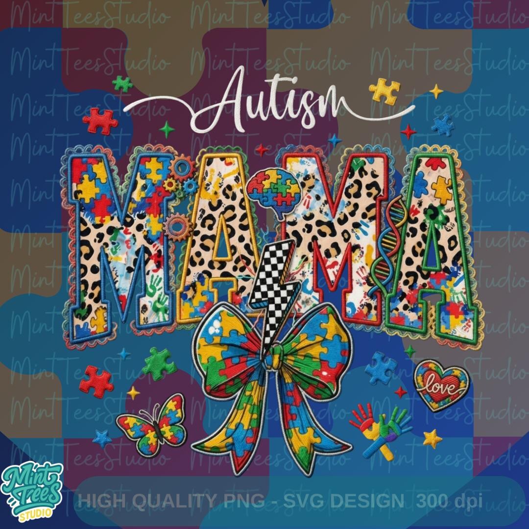 Autism Mama PNG | Autism Awareness Mom Shirt Design | Puzzle Piece ...