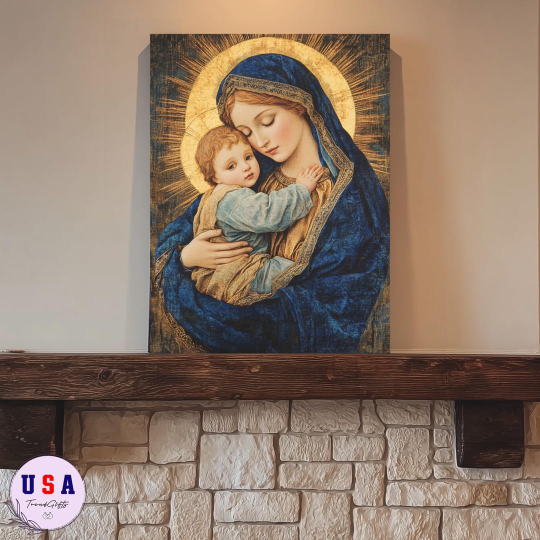 Madonna and Child Canvas and Posters Art - Virgin Mary Catholic Wall ...