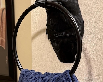 Raven Head Towel Ring