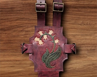 Bokhållare - LARP Läderbokväska - Bokälskare Gåva - Midjehölster - Skuggornas Bok - Trollformelbok - Häxkonst Brun