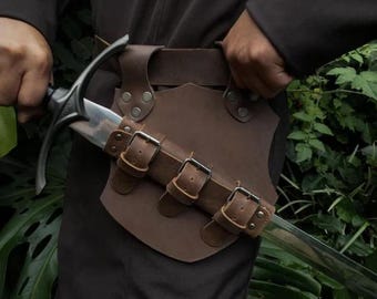 Handmade Leather Sword Frog,Medieval Renaissance Sword Holder,LARP Cosplay Belt, Viking Belt Costume Gift For Him/Her