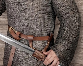 Handmade Leather Sword Frog, Medieval Cosplay Belt, Viking Accessory