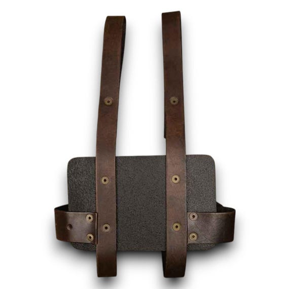 Medieval Leather Journal Holder- Belt Mounted Book Carrier - Brown