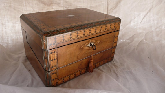 Items similar to RESERVED FOR MISSBLUE: Antique Wooden Travel Case ...