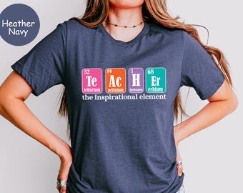 Camiseta inspiradora para profesores de química: divertida camiseta con la tabla periódica