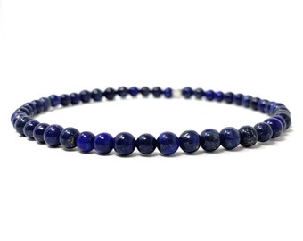 Lapis Lazuli Gemstones . Dainty Stretch Bracelet . Delicate Stacking Jewelry
