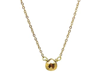 Gold Pyrite Teardrop Necklace . Worn on The Gabby Petito Story