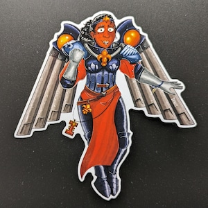 Adesivo in vinile lucido - Battle Sisters Seraphim in Flight - 10 cm (4 pollici)