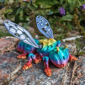 Mechanical Bee Robot 3D Printed Flexi Toy - Choose Colour - Licensed Seller