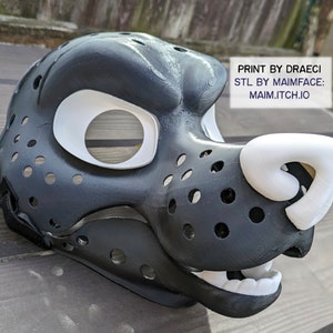 Angry Snarling Toony Canine - 3D Printed Fursuit Dog Wolf Head Blank Complete Kit - Moving Jaw, Eyes, Teeth, Nose