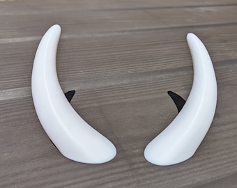 Simple Smooth Pair of Horns or Tusks for Fursuits or Cosplay - 3D Printed - 4inch