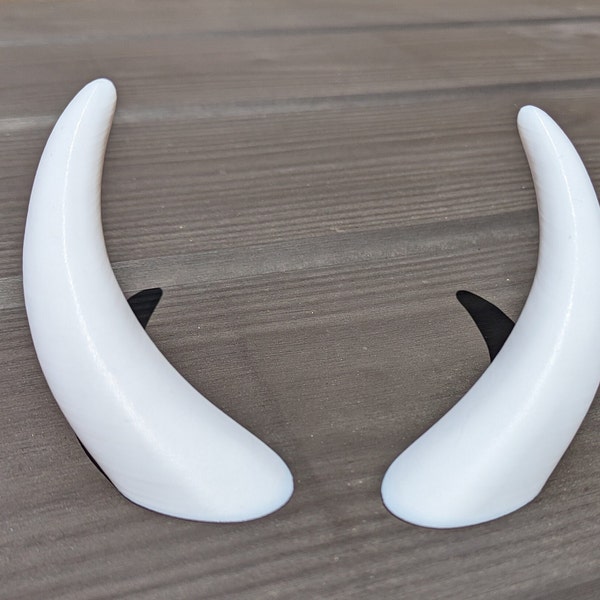 Simple Smooth Pair of Horns or Tusks for Fursuits or Cosplay - 3D Printed - 4inch