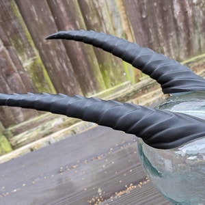 3D Printed 10 inch Long Goat-style Demon / Tiefling Horns - Cosplay, Larp & Fursuit Parts