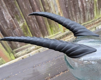 3D Printed 10 inch Long Goat-style Demon / Tiefling Horns - Cosplay, Larp & Fursuit Parts