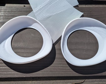 Large Kemono Fursuit Eye Blanks and Mesh (pair) - 3D Printed - Custom Size