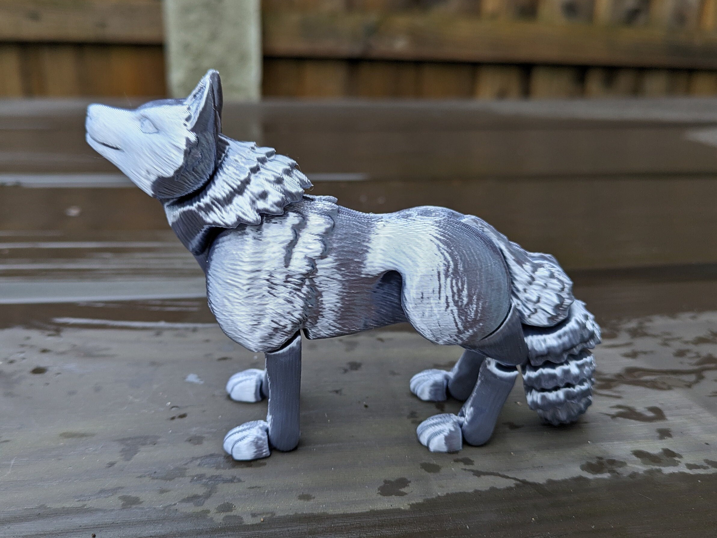 Articulated Wolf Flexi Print Toy - 6 Inches - Various Colours - Licensed Seller