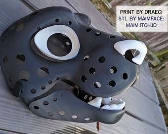 Lion Feline - 3D Printed Fursuit Big Cat Head Blank Complete Kit - Moving Jaw, Eyes, Teeth, Nose