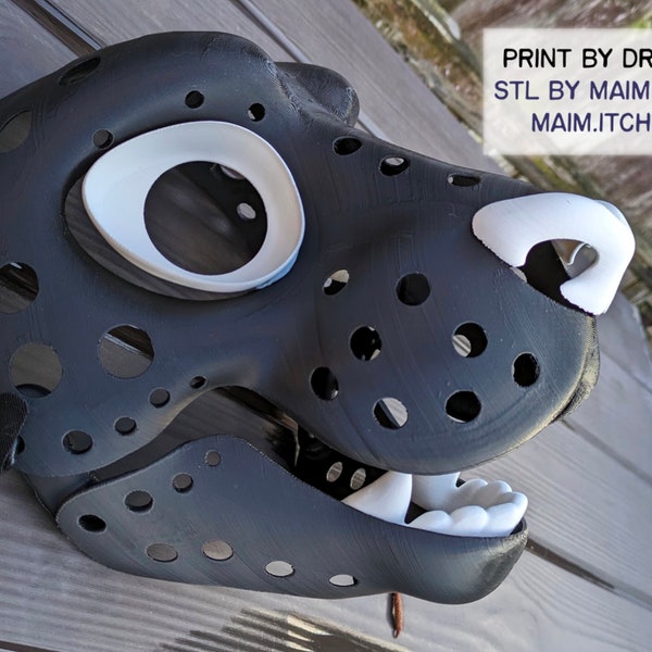 Lion Feline - 3D Imprimé Fursuit Big Cat Head Blank Complete Kit - Mâchoire mobile, Yeux, Dents, Nez