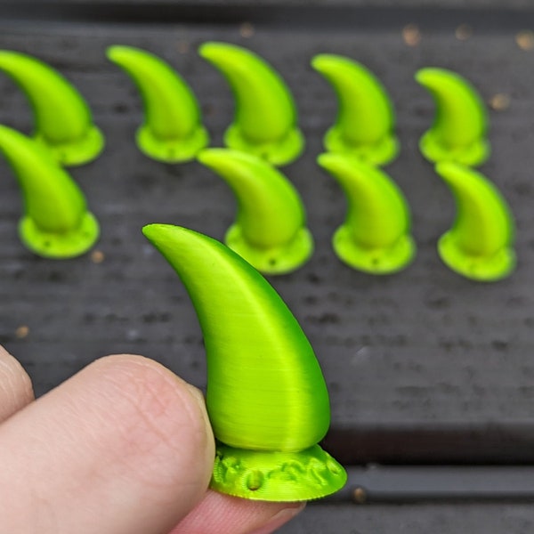 Fursuit Claw Set x 10 - Acid Green mit Nählöchern und Skalierung