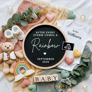 Rainbow Pregnancy Announcement, Boho Baby Reveal, Rainbow Baby Announcement, Gender Neutral Pregnancy Reveal, Social Media Reveal