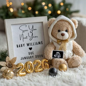 2026 New Year Baby Announcement: Editable Canva Template (Digital Download)