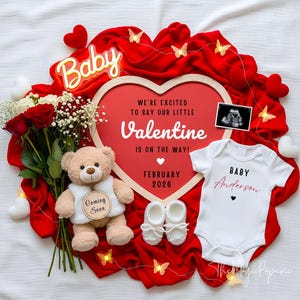 Valentines Day Baby Announcement, Digital Pregnancy Announcement, February Baby Reveal, Gender Neutral Baby Reveal, Little Valentine