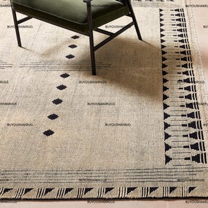 Alfombra de lana Saffioti anudada a mano, color blanco cálido, de Nueva Zelanda, de pelo grueso, suave, de gran tamaño, para dormitorio, 10 x 14 y 12 x 15
