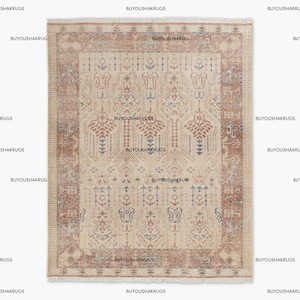 Alfombra de lana neozelandesa de 10 x 14, 12 x 15 y 12 x 18 pulgadas, anudada a mano, color blanco cálido, de pelo grueso, suave, para dormitorio.