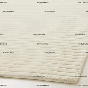 Alfombra de lana neozelandesa Canova anudada a mano, color blanco cálido, de pelo grueso y suave, para áreas grandes de 6x9, 7x10, 8x10, 9x12, 10x14 y 12x15.